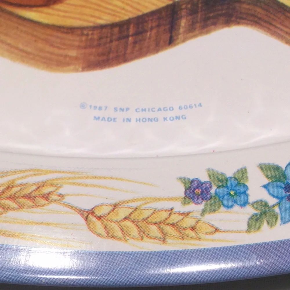 Vintage 1987 Metal Serving Tray Give us this day..​